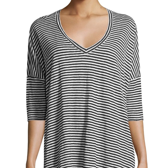eileen fisher striped linen top
